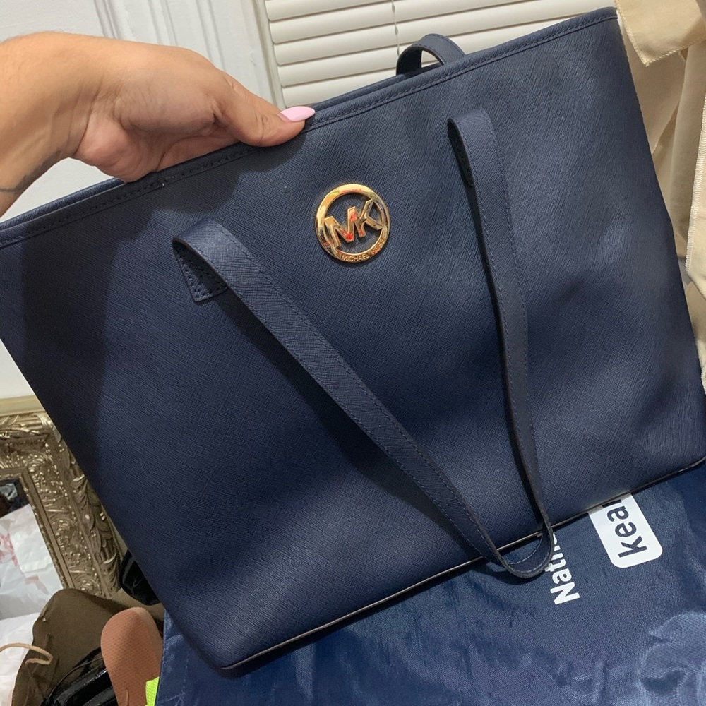 MK navy tote